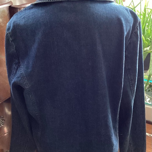 First Issue Liz Claiborne Vintage 2-Button 2-Pocket Denim Blazer Large - Picture 2 of 5